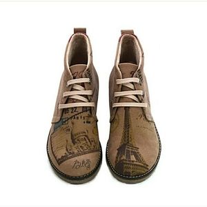 Women's Goby Eiffel Tower Ankle Boots Tan Size 12